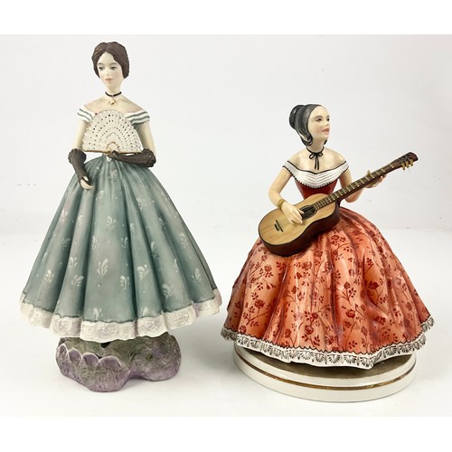 97 - TWO ROYAL WORCESTER FIGURINES FROM THE  VICTORIAN SERIES CAROLINE & ELAINE