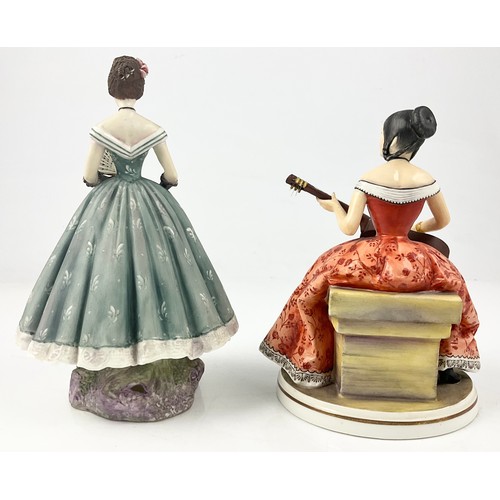 97 - TWO ROYAL WORCESTER FIGURINES FROM THE  VICTORIAN SERIES CAROLINE & ELAINE