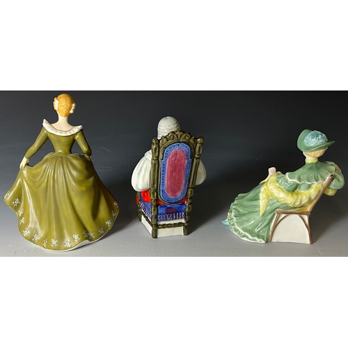 114 - THREE ROYAL DOULTON FIGURINES - THE JUDGE HN 2443, GERALDINE HN 2348 AND ASCOT HN 2356