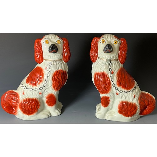 118 - PAIR OF LARGE STAFFORDSHIRE DOG FIGURES