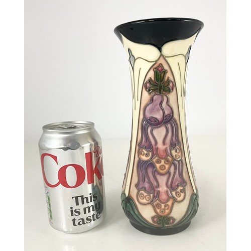 194 - MOORCROFT POTTERY RACHEL BISHOP FOXGLOVE PATTERN VASE IMPRESSED MOORCROFT BACKSTAMP 20.5cm