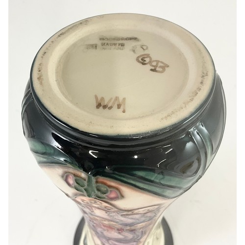 194 - MOORCROFT POTTERY RACHEL BISHOP FOXGLOVE PATTERN VASE IMPRESSED MOORCROFT BACKSTAMP 20.5cm