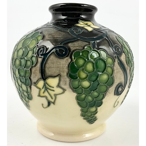 197 - MOORCROFT POTTERY GLOBULAR VASE DECORATED IN THE  QUISSAC VINEYARD PATTERN WITH IMPRESSED BACKSTAMP ... 