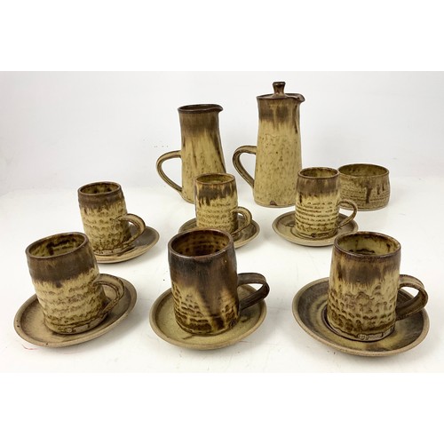 217 - ST IVES POTTERY JOHN BUCHANAN ANCHOR MARK 1972 COFFEE SET