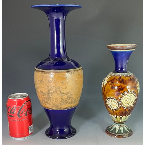 212 - ROYAL DOULTON LAMBETH VASES (2)
Tallest 35cm