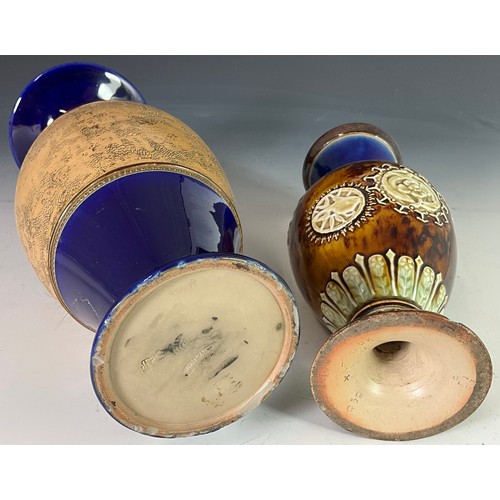 212 - ROYAL DOULTON LAMBETH VASES (2)
Tallest 35cm
