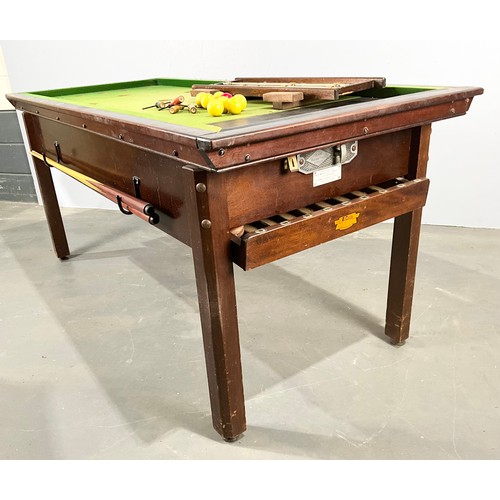 OAK AND SLATE BAR BILLIARDS TABLE BY CLARE & CO, LIVERPOOL COMPLETE ...