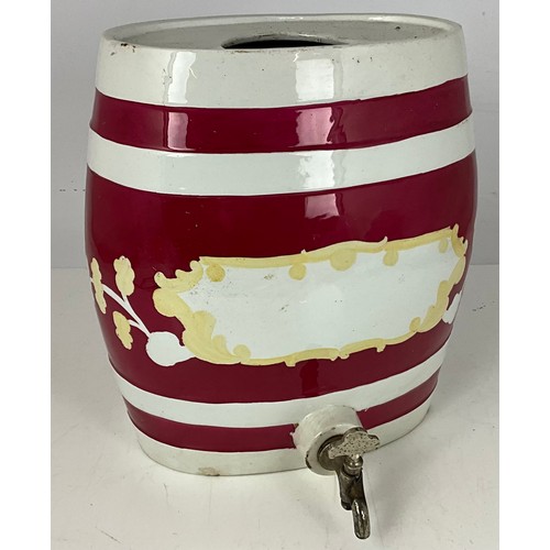 144 - VINTAGE ENGLISH CERAMIC SHERRY OR SPIRIT BARREL WITH TAP