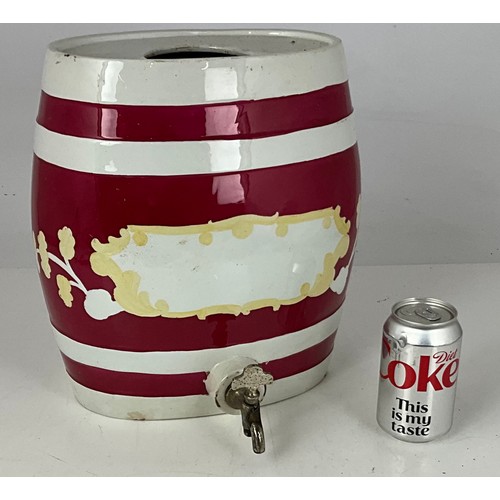144 - VINTAGE ENGLISH CERAMIC SHERRY OR SPIRIT BARREL WITH TAP