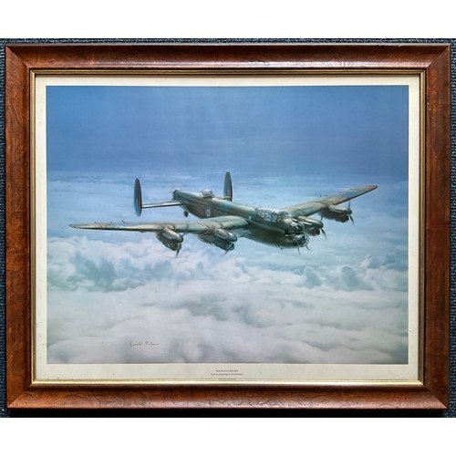 24 - DONALD GRAHAM CHATFIELD (1933-2007) FRAMED OIL ON CANVAS OF LANCASTER 582 SQUADRON FLYING OVER LITTL... 