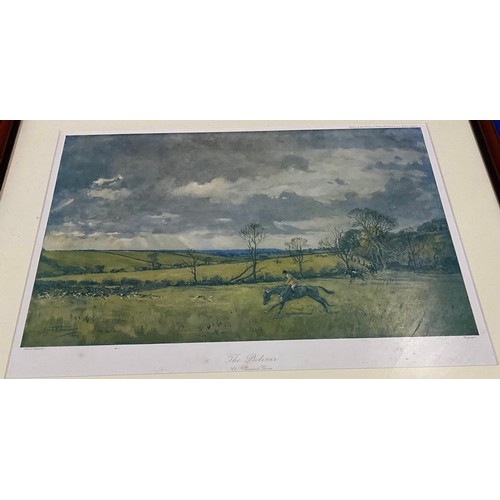53 - TWO LARGE FRAMED & MOUNTED LIONEL EDWARDS HUNTING PRINTS. THE BELVOIR AT NEWMANS GORSE & THE PYTCHLE... 