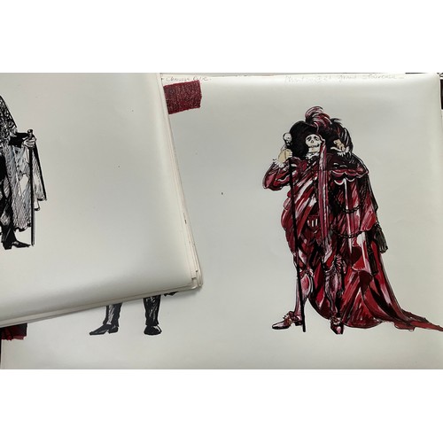 56 - 51 PICTURES OF VARIOUS CHARACTERS AND THEIR COSTUMES WITH SIDE NOTES POSSIBLY FOR PHANTOM OF THE OPE... 