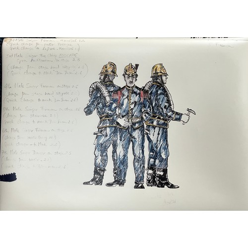 56 - 51 PICTURES OF VARIOUS CHARACTERS AND THEIR COSTUMES WITH SIDE NOTES POSSIBLY FOR PHANTOM OF THE OPE... 