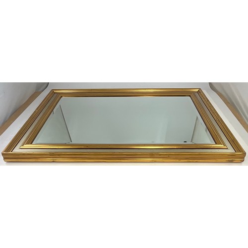 66 - MODERN BEVELLED MIRROR. Approx 75 x 49cm