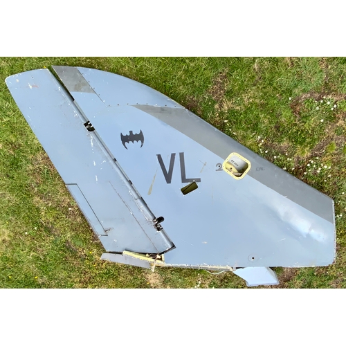  AVIATION & AIRCRAFT INTEREST, A HAWKER HUNTER DORSEL TAIL FIN, EX FLEET AIR ARM FRADU VL YEOVILTON A... 