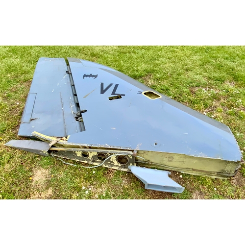  AVIATION & AIRCRAFT INTEREST, A HAWKER HUNTER DORSEL TAIL FIN, EX FLEET AIR ARM FRADU VL YEOVILTON A... 