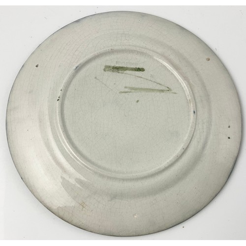 12 - EARLY MOORCROFT POTTERY SIDE PLATE  DECORATED  IN THE PANSY PATTERN ON WHITE GROUND  WITH BURSLEM AN... 