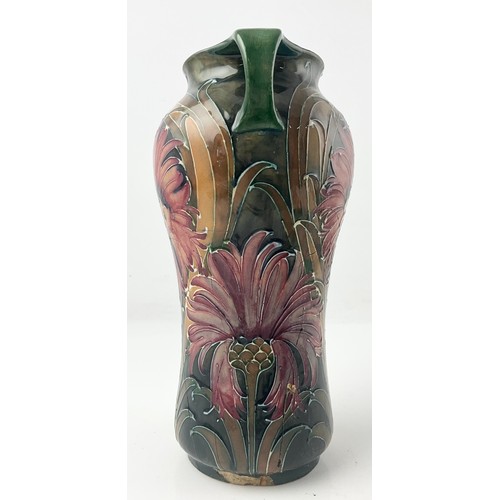 13 - RARE EARLY MOORCROFT POTTERY TWO HANDLED VASE DECORATED IN THE CORNFLOWER PATTERN SIGNATURE MARK TO ... 
