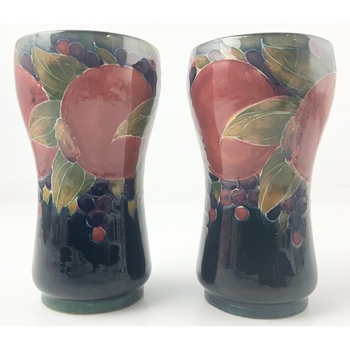 15 - PAIR OF EARLY MOORCROFT POTTERY VASES DECORATED IN THE POMEGRANATE PATTERN WITH  BURSLEM IMPRESSED A... 