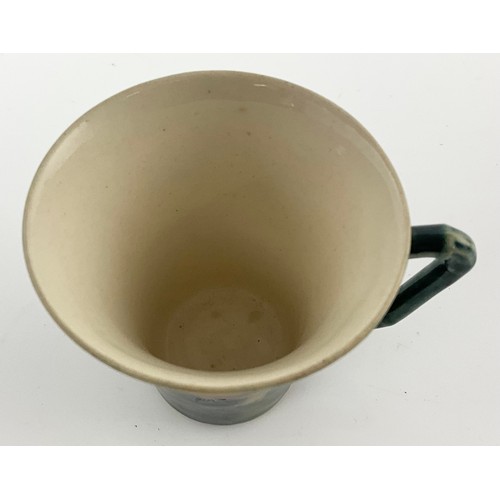 19 - RARE EARLY MOORCROFT POTTERY COFFEE CAN / CUP DECORATED IN THE CLAREMONT PATTERN  WITH SIGNATURE TO ... 