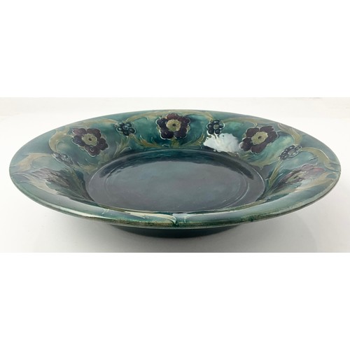 20 - EARLY MOORCROFT POTTERY ART NOUVEAU FLORIAN WARE SHALLOW BOWL  WITH IMPRESSED BURSLEM MARK , SIGNATU... 