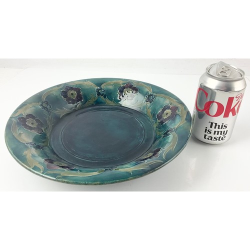 20 - EARLY MOORCROFT POTTERY ART NOUVEAU FLORIAN WARE SHALLOW BOWL  WITH IMPRESSED BURSLEM MARK , SIGNATU... 