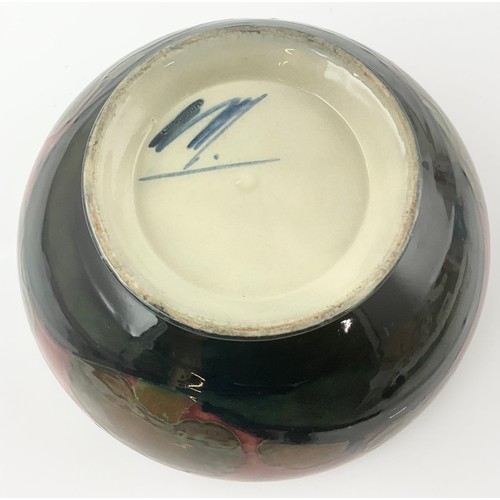 21 - RARE MOORCROFT POTTERY FOOTED BOWL DECORATED IN THE EVENTIDE LANDSCAPE PATTERN WITH A SILVER PLATED ... 