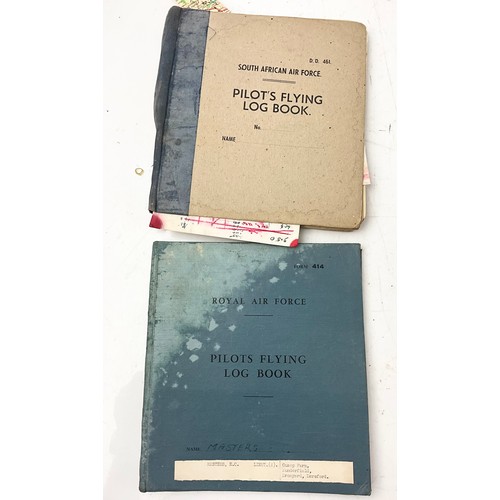 55 - MIXED COLLECTION OF MILITARIA INCLUDING TWO EC MASTERS FLIGHT RECORD BOOKS , FLYING HELMET , 4476 PT... 