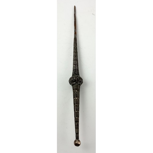 39 - INDO PERSIAN DAGGER WITH WHITE METAL HANDLE AND A PERSIAN NARAYAM 30cm