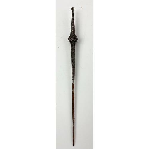 39 - INDO PERSIAN DAGGER WITH WHITE METAL HANDLE AND A PERSIAN NARAYAM 30cm