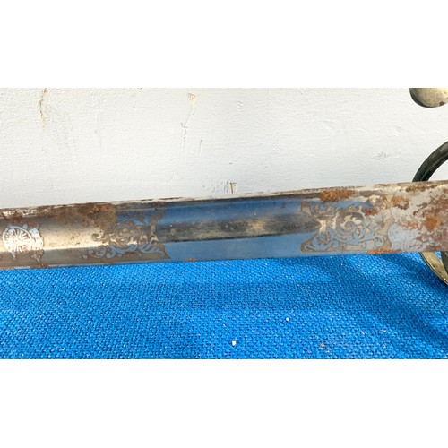 38 - ROYAL ARTILLERY OFFICER’S SWORD WITH SCABBARD AF