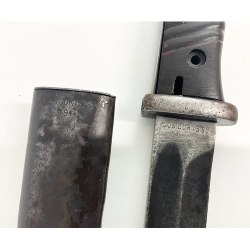 37 - GERMAN WWII K98 BAYONET AND SCABBARD WITH MATCHING 3027 NUMBERS, STAMPED 1940