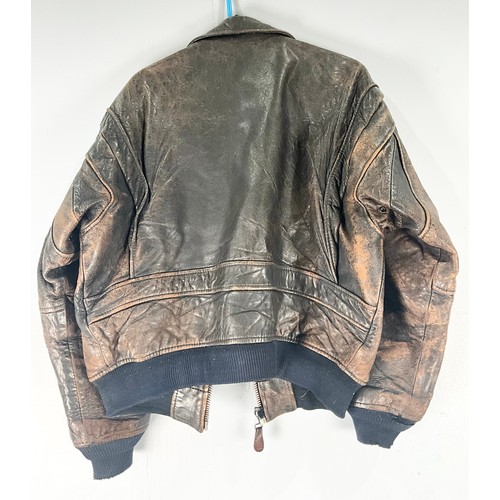 48 - VINTAGE AVIREX AMERICAN FIGHTER PILOT TYPE LEATHER JACKET, SIZE MEDIUM