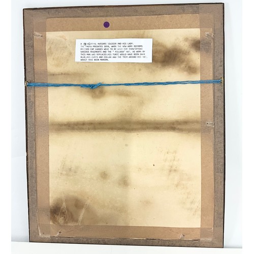 46 - INTERESTING ‘LONDON STUDIO’ FRAMED PHOTOGRAPH DEPICTING A 19TH CENTURY ROYAL HUSSARS SOLDIER AND HIS... 