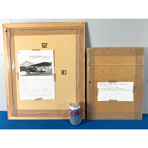 47 - 2 FRAMED AIRCRAFT PLANS, HENDY HECK AND WESTLAND WIDGEON