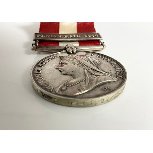 52 - CANADA GENERAL SERVICE 1866-70, 1 CLASP, FENIAN RAID 1866, INDISTINCTLY NAMED TO PTE. A. McDONALD, 2... 