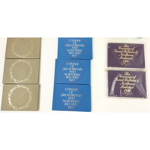 71 - TWENTY TWO COINAGE OF GREAT BRITIAN COIN SETS INCLUDING 2 X 1970, 3 X1972, 3 X 1973 , 3 X 1974, 3X 1... 