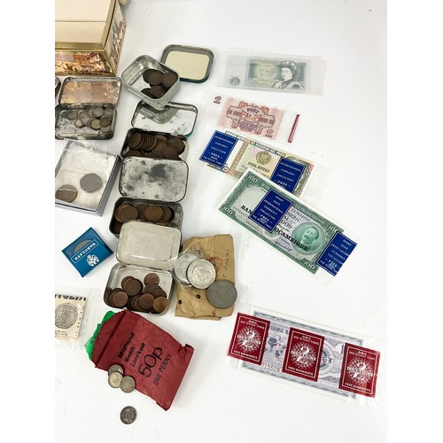 70 - QTY. COINS, MOSTLY UK PRE DECIMAL BUT INCLUDING SOME COMMEMORATIVES AND SOME ‘SILVER’ TOGETHER WITH ... 