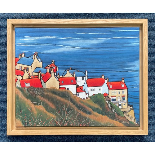 DAVID UTTING - AUTUMN SUN ROBIN HOODS BAY - OIL ON CANVAS 2018
