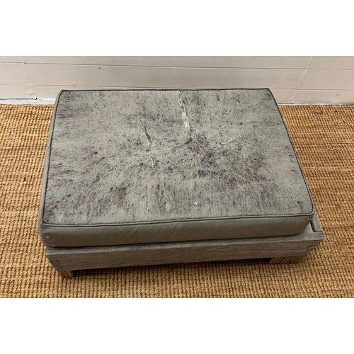 108 - A wooden frame garden footstool cushions AF