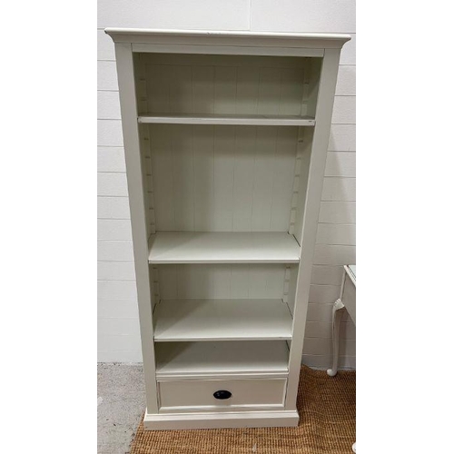 124 - A stow warm white open bookcase with drawer to base by Cotswold Country Co Interiors  (H181cm W82cm ... 