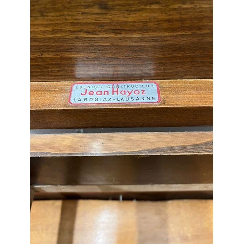 148 - An inlaid cabinet on tapering feet, radiogram cupboard (H100cm W70cm D45cm)