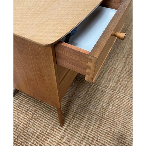 159 - A Mid Century dressing table on tapering legs (H67cm W122cm D49cm)