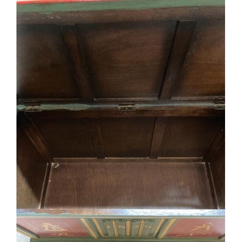 180 - A naval themed hand painted blanket box (96cm x 49cm x55cm)