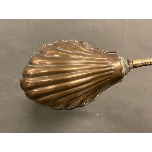 264 - An art deco style brass shell table lamp