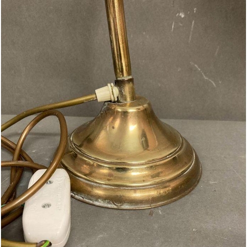 264 - An art deco style brass shell table lamp