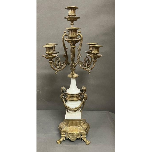 267 - Marble and gilt bronze French candelabra
