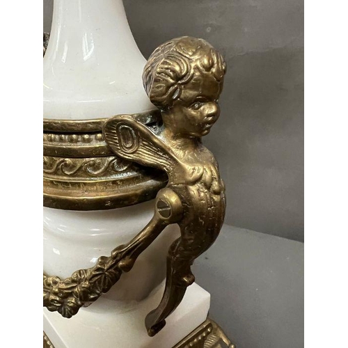 267 - Marble and gilt bronze French candelabra