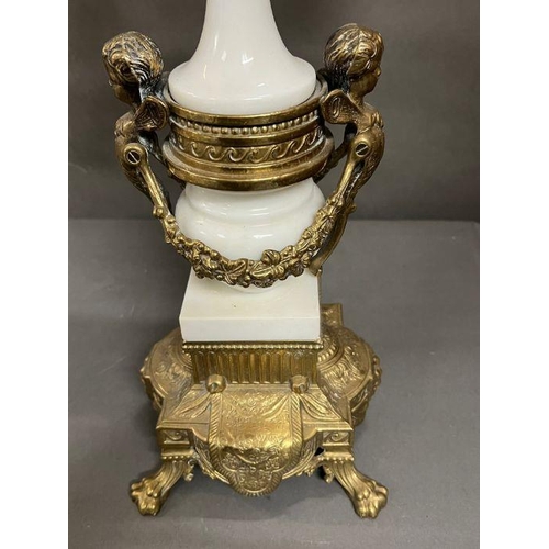 267 - Marble and gilt bronze French candelabra