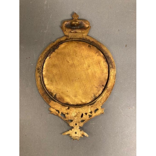 302 - A pair of vintage French brass coaching mirrors